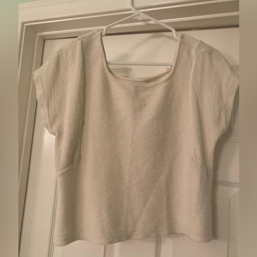 Madewell Cream Short Sleeve Top